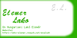 elemer lako business card