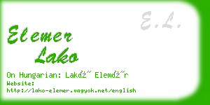 elemer lako business card